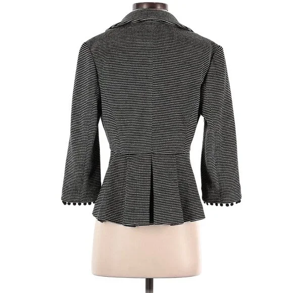Anthropologie Tabitha Jacket Size S Chandelier Black White Striped Knit Blazer - Picture 3 of 5